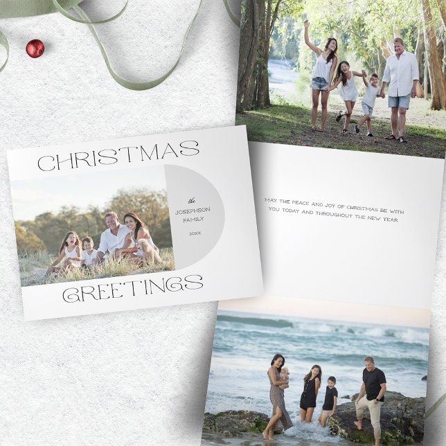 Tarjeta Festiva Tríptica Moderna foto de Arco de Saludos de Navidad Minimal (Subido por el creador)