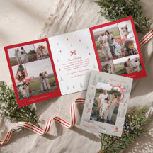 Navidad Colaje de Fotos de Arco Rojo Alpino Nórdic