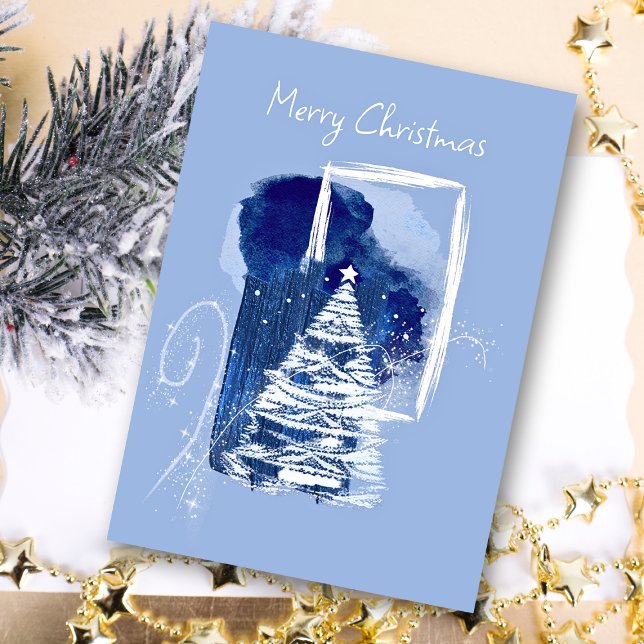 Tarjeta Festiva Tríptica Navidades azules Collage de fotos múltiple (Subido por el creador)
