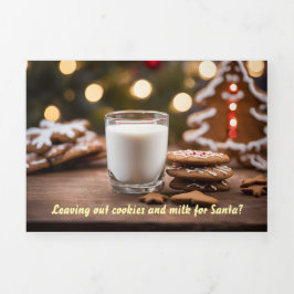 Tarjeta Festiva Tríptica Navidades con receta de galletas amigables con mas