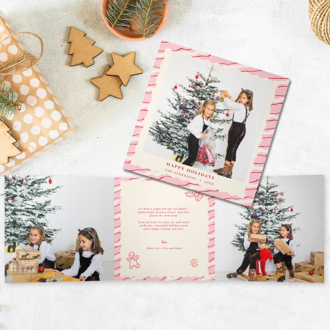 Tarjeta Festiva Tríptica Navidades de fotografía festivos modernos (Subido por el creador)