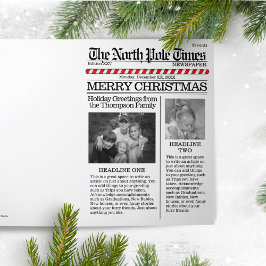 Tarjeta Festiva Tríptica Navidades de noticias del Polo Norte multifotográf