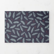 Navidades de White Pine Boughs Feathers Holly Berr