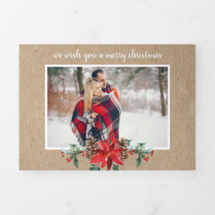 Tarjeta Festiva Tríptica Navidades multifoto de Rustic Kraft
