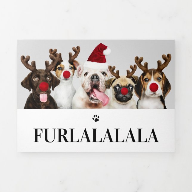 Tarjeta Festiva Tríptica Navidades personalizados de foto de perro de Furla (Foto de portada)