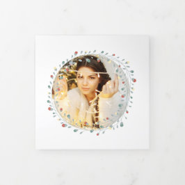 Tarjeta Festiva Tríptica Navidades personalizados de fotografía moderna de 