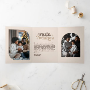 Tarjeta Festiva Tríptica Navidades retro de Winter Cocoa Cosy Vibes