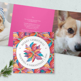 Tarjeta Festiva Tríptica Navidades rosados revisan año tras año