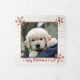 Tarjeta Festiva Tríptica Navidades rusos de copo de nieve Rosa 4 Foto
