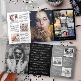 Tarjeta Festiva Tríptica Oh Qué Año En El Collage de fotos Moderno De 20