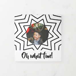 Tarjeta Festiva Tríptica Oh, qué foto divertida Navidades personalizados