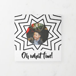 Tarjeta Festiva Tríptica Oh, qué foto divertida Navidades personalizados