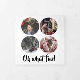 Tarjeta Festiva Tríptica Oh, qué foto divertida Navidades personalizados