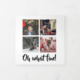 Tarjeta Festiva Tríptica Oh, qué foto divertida Navidades personalizados