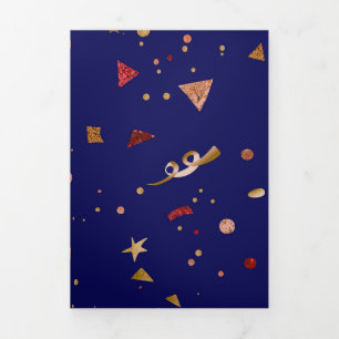 Tarjeta Festiva Tríptica Ornamentos de celebración 7