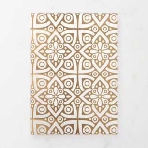 Tarjeta Festiva Tríptica Ornamentos de lujo 7