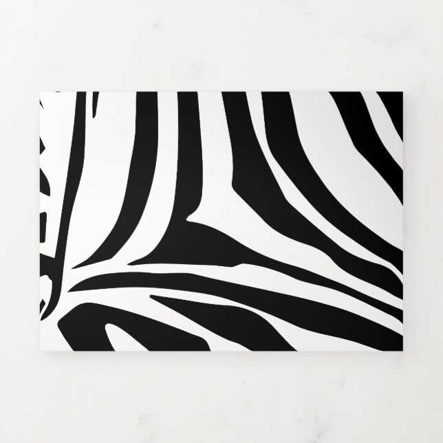 Tarjeta Festiva Tríptica Patrón de cebra (Foto de portada)
