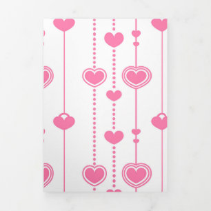 Tarjeta Festiva Tríptica Patrón de Corazones 26