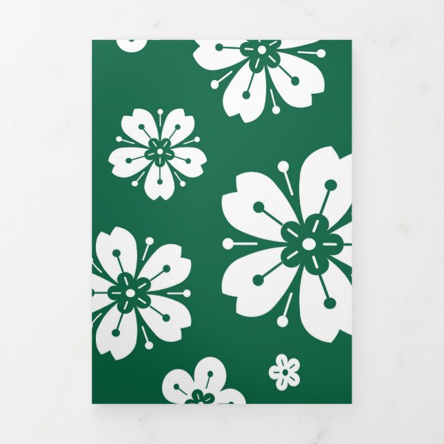 Tarjeta Festiva Tríptica Patrón de flores 3 (Foto de portada)