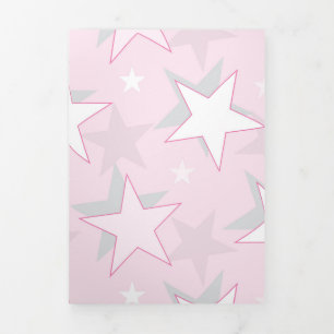 Tarjeta Festiva Tríptica Patrón de las estrellas doradas 1