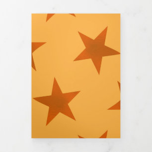 Tarjeta Festiva Tríptica Patrón de las estrellas doradas 2