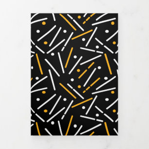 Tarjeta Festiva Tríptica Patrón de líneas 4