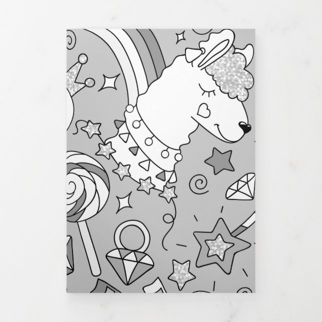 Tarjeta Festiva Tríptica patrón de llama 4 (Foto de portada)