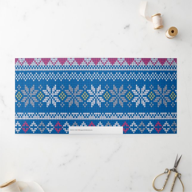 Tarjeta Festiva Tríptica Patrón de motivos simples 3 (Exterior)