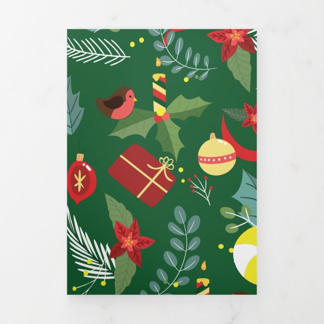 Tarjeta Festiva Tríptica Patrón de Navidad 5 (Foto de portada)