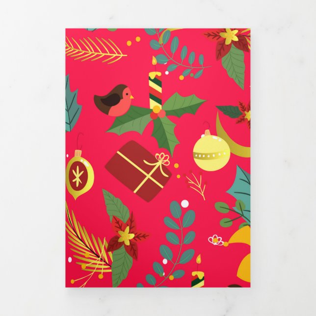 Tarjeta Festiva Tríptica Patrón de Navidad 6 (Foto de portada)