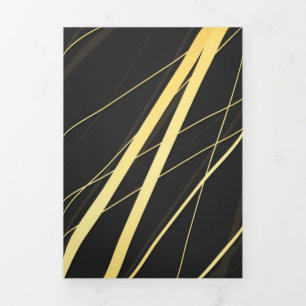 Tarjeta Festiva Tríptica Patrón dorado 1