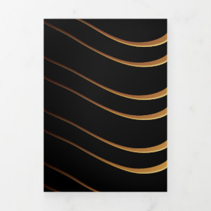 Tarjeta Festiva Tríptica Patrón dorado 4