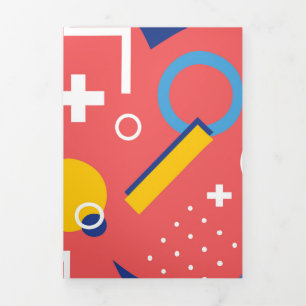 Tarjeta Festiva Tríptica Patrón geométrico 2