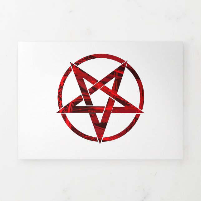 Tarjeta Festiva Tríptica Pentagram del diablo Rojo (Foto de portada)