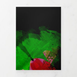 Tarjeta Festiva Tríptica Pintura acuarela abstracta 2