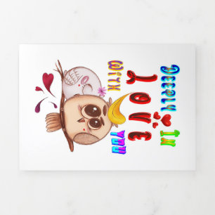 Tarjeta Festiva Tríptica Profundamente Enamorado De Ti