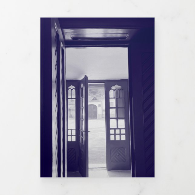 Tarjeta Festiva Tríptica Puertas azules (Foto de portada)