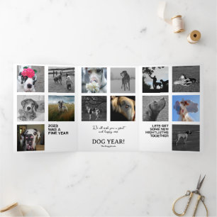 Tarjeta Festiva Tríptica Resumen del año Fotos Mapa