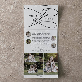 Tarjeta Festiva Tríptica Romántico qué Navidad un año multifoto