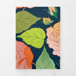 Tarjeta Festiva Tríptica Rosas 15