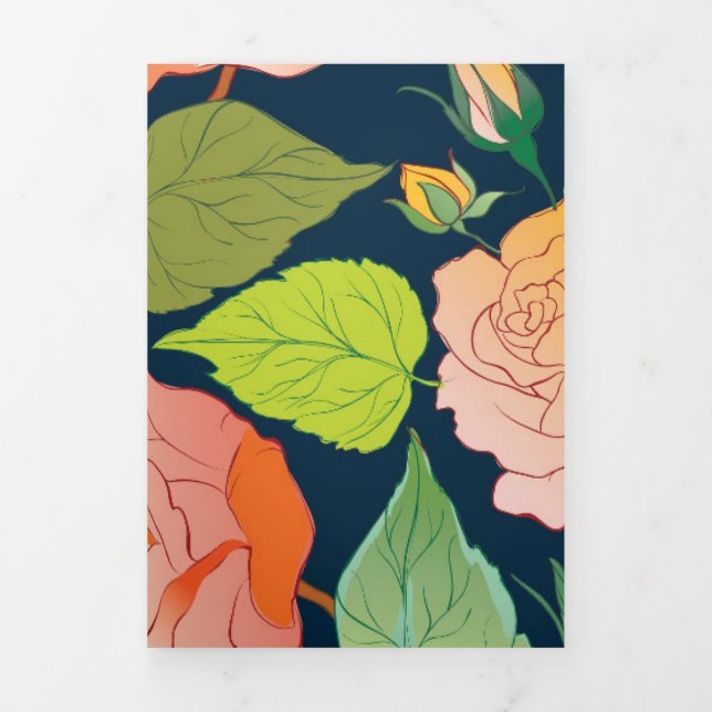 Tarjeta Festiva Tríptica Rosas 15 (Foto de portada)