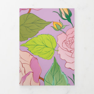 Tarjeta Festiva Tríptica Rosas 18