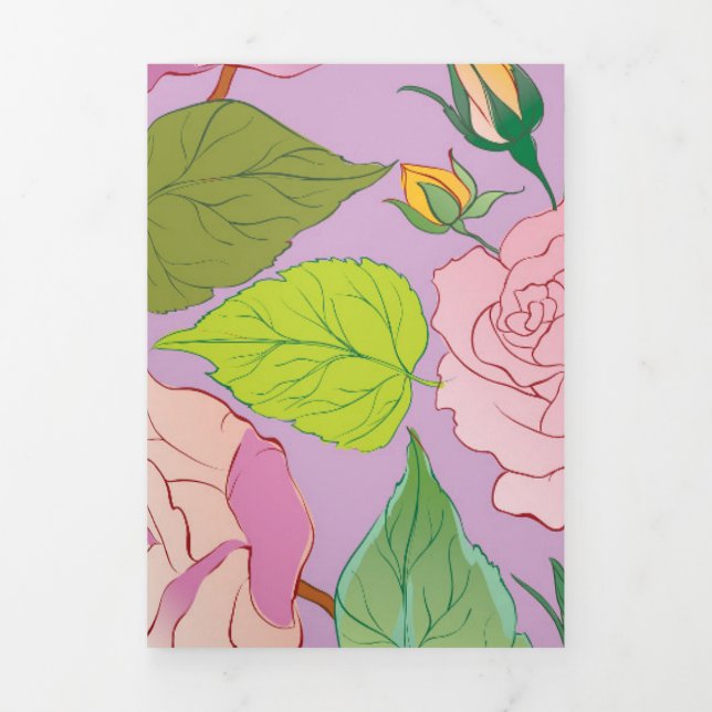 Tarjeta Festiva Tríptica Rosas 18 (Foto de portada)