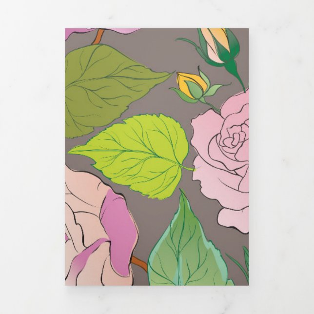 Tarjeta Festiva Tríptica Rosas 20 (Foto de portada)