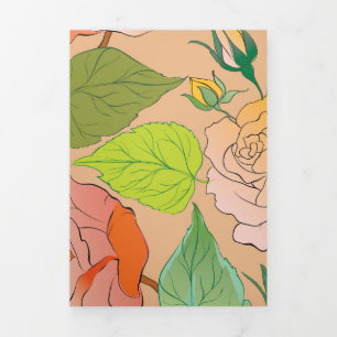 Tarjeta Festiva Tríptica Rosas 21