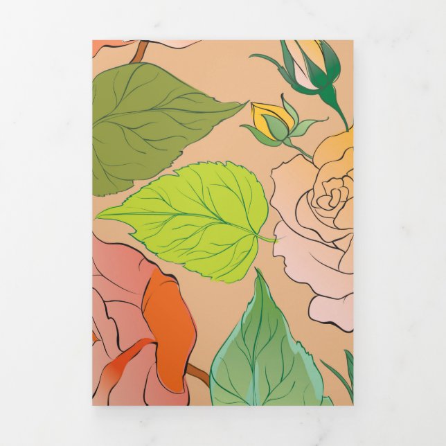 Tarjeta Festiva Tríptica Rosas 21 (Foto de portada)