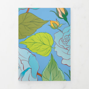 Tarjeta Festiva Tríptica Rosas 23