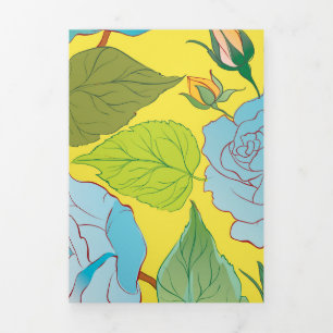 Tarjeta Festiva Tríptica Rosas 24