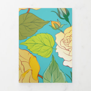 TARJETA FESTIVA TRÍPTICA ROSAS 5