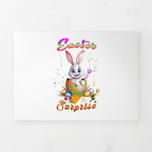 Tarjeta Festiva Tríptica Sorpresa de Pascua